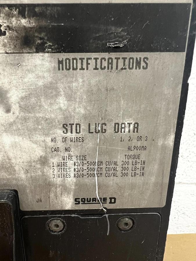 Used Square D MAL36600 Series 2 Thermal-Magnetic Circuit Breaker 600 Amp