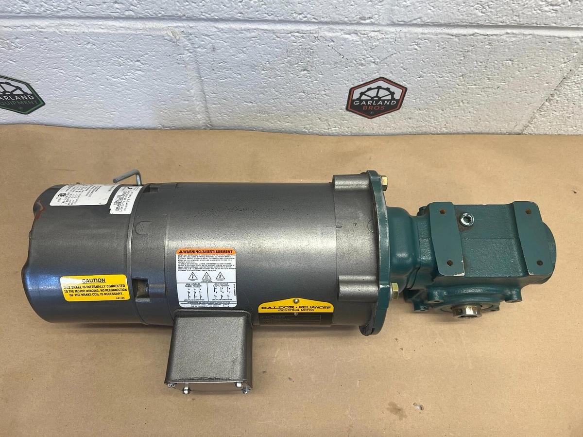 Used Baldor Reliance KBM3458 .33Hp 1725RPM 3Ph Ind Motor, Tigear 2 13Q10H56 Gearbox
