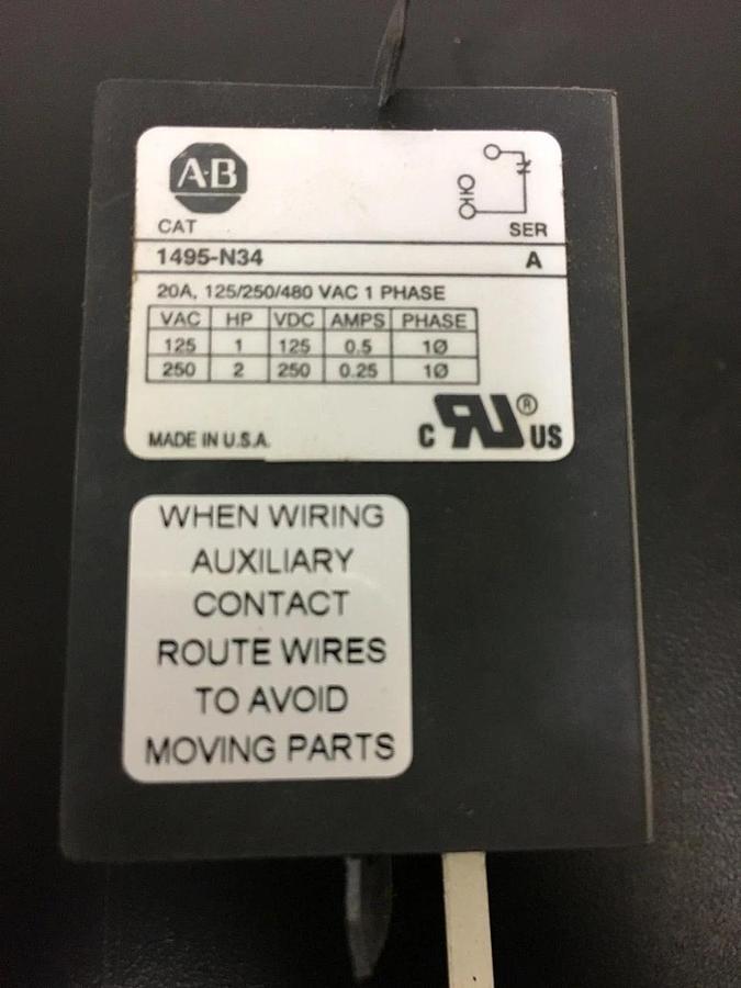 Used ALLEN BRADLEY 1495-N34 Series A Electrical Interlock NIB