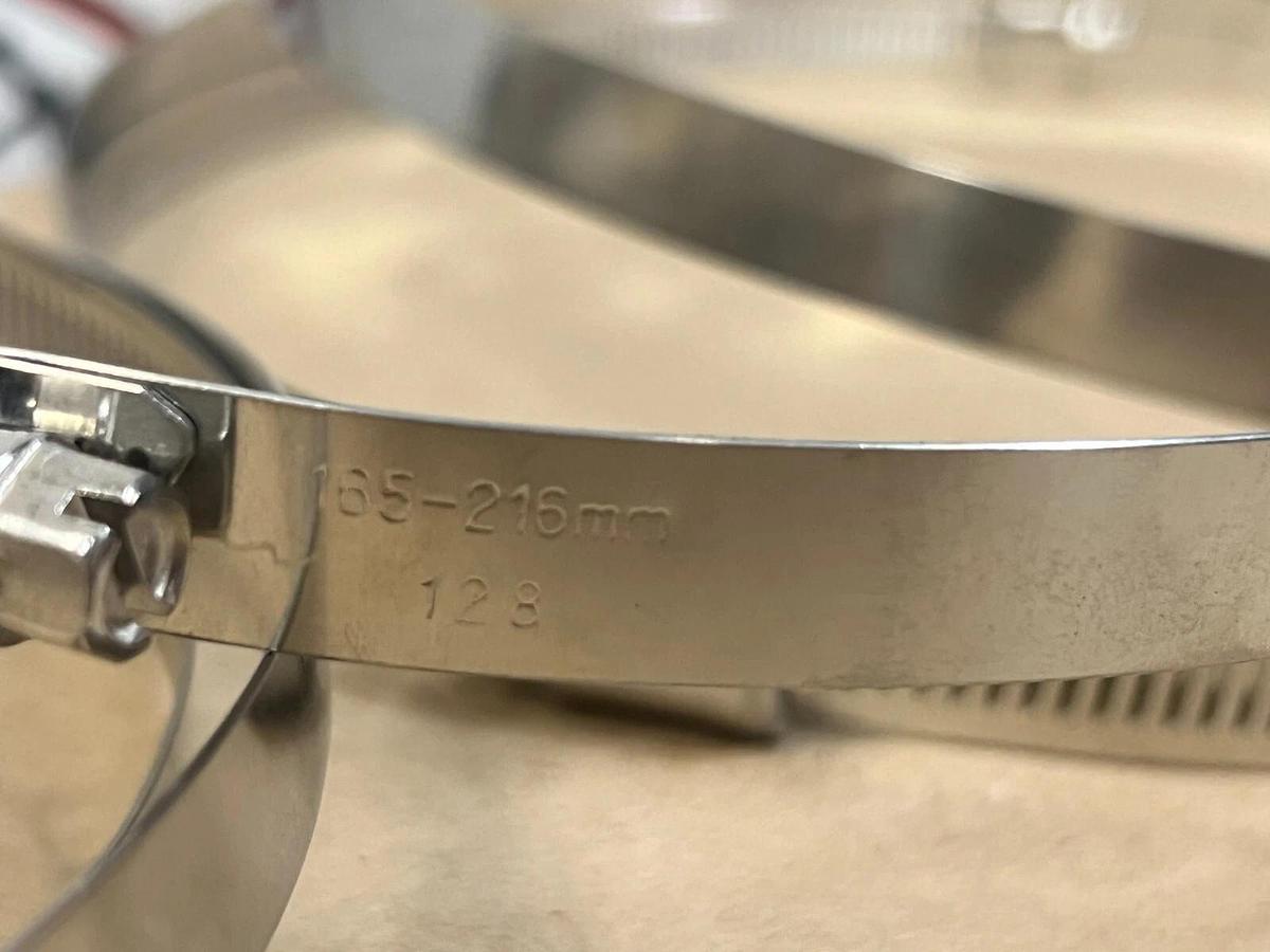 Used Stainless Steel Hose Clamps 165-216mm 128 - Lot of 7