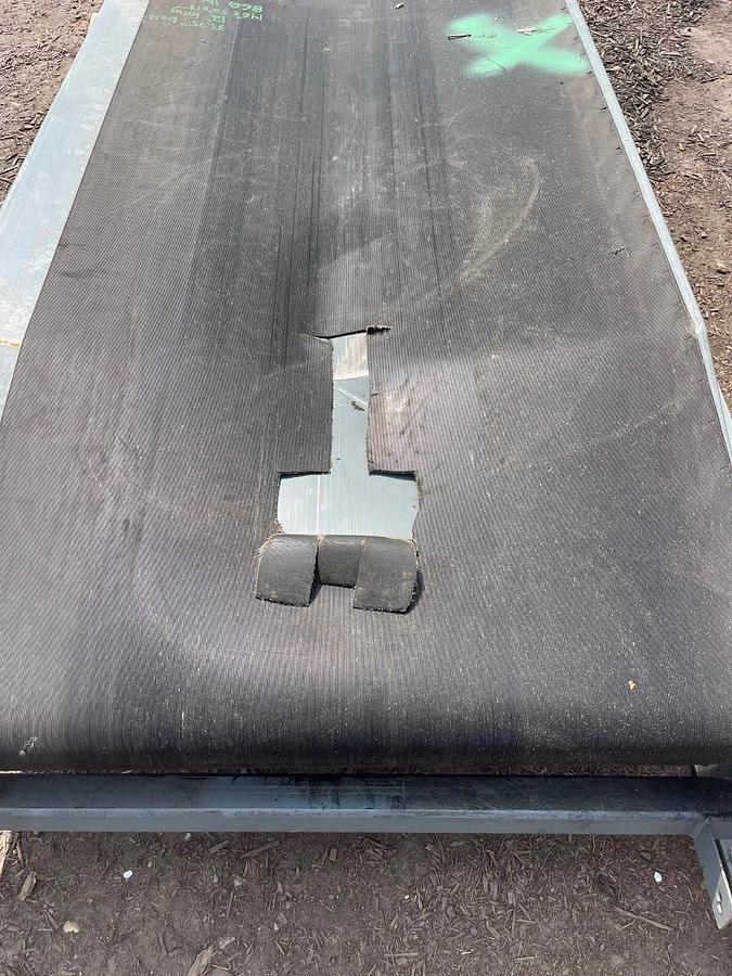 Used Conveyor Belt W:33.75” L:144” Longitudinal Groove Belt, Baldor 1/2Hp 1725 RPM