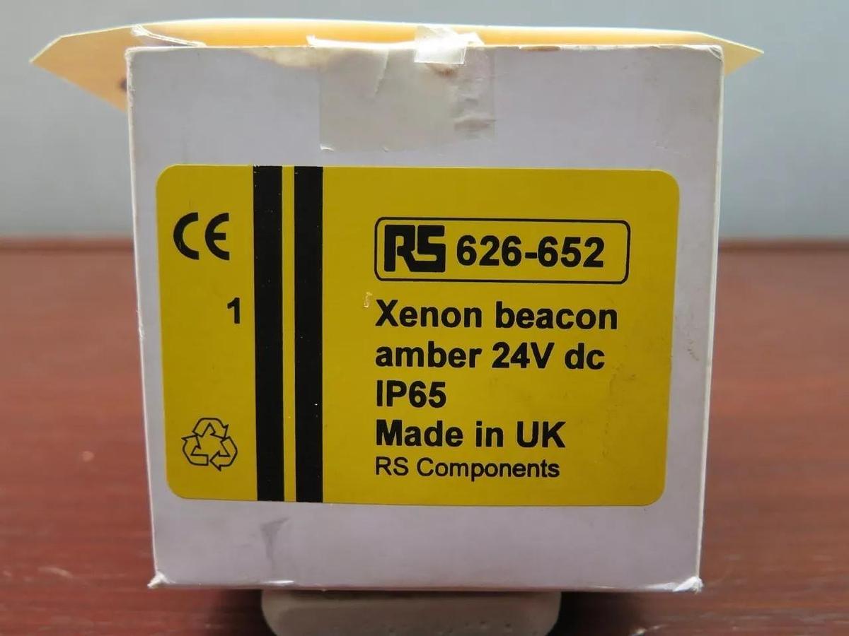 RS Components Xenon Beacon Amber 24V dc IP65 626-652 NIB