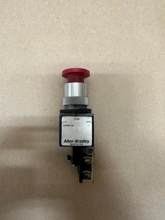 Used Allen Bradley 800MR-D6 Push Button Switch w/ 800M-XAK Contact Block