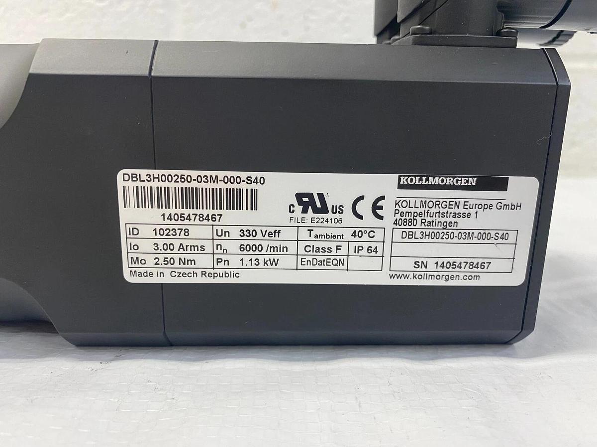 Used Kollmorgen DBL3H00250-03M-000-S40 ID: 102378 Servo Motor