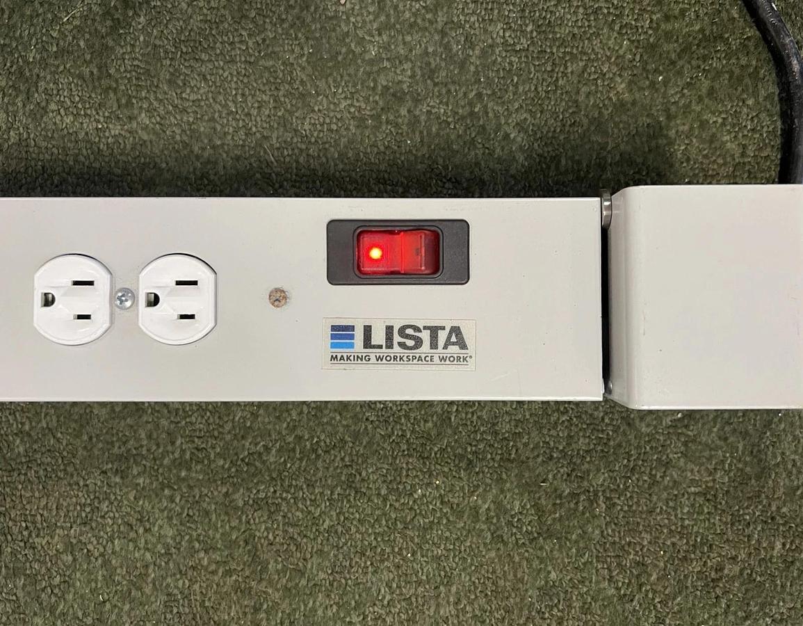 Used Lista LR51943 Series 8000 Workbench Power Strip, 125V, 15A, 1875W, 71"L