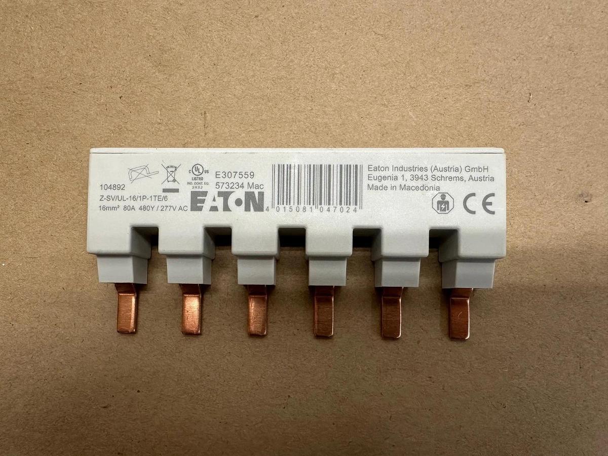 New - open box Eaton 104892 Block Busbar Z-SV/UL-16/1P-1TE/6