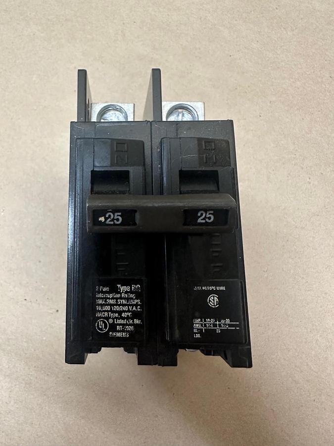 Used Siemens BQ2B025 2 Pole Circuit breaker