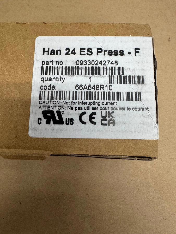 Used Harting 09330242749 Han 24 ES Press *NEW*