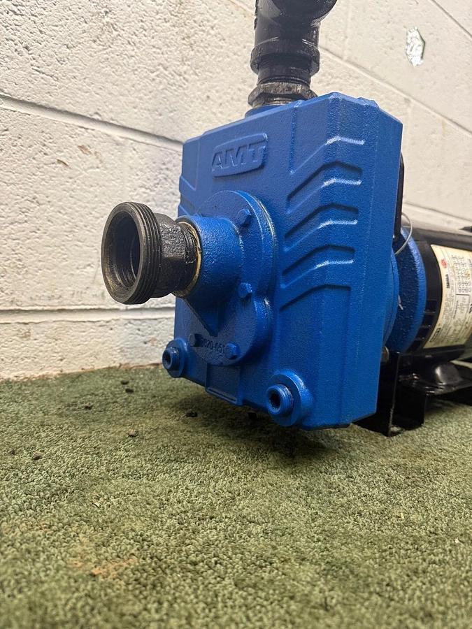 Used AMT 282M-95 Cast Iron Self Priming Centrifugal Pump w P63FKP-1648 Pump Motor 3Hp