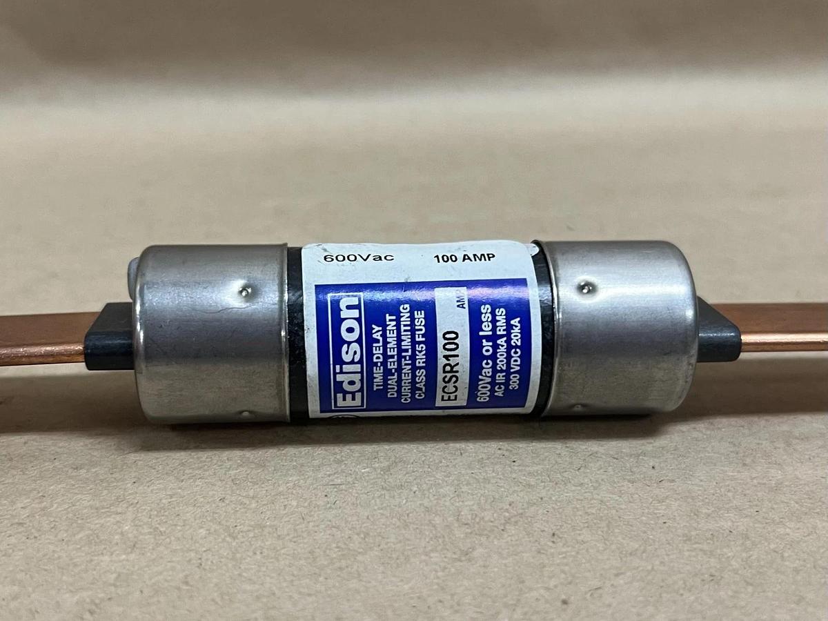Used Edison ECSR100 Time Delay Dual Element, Current Limiting Class RK5 Fuse (3)