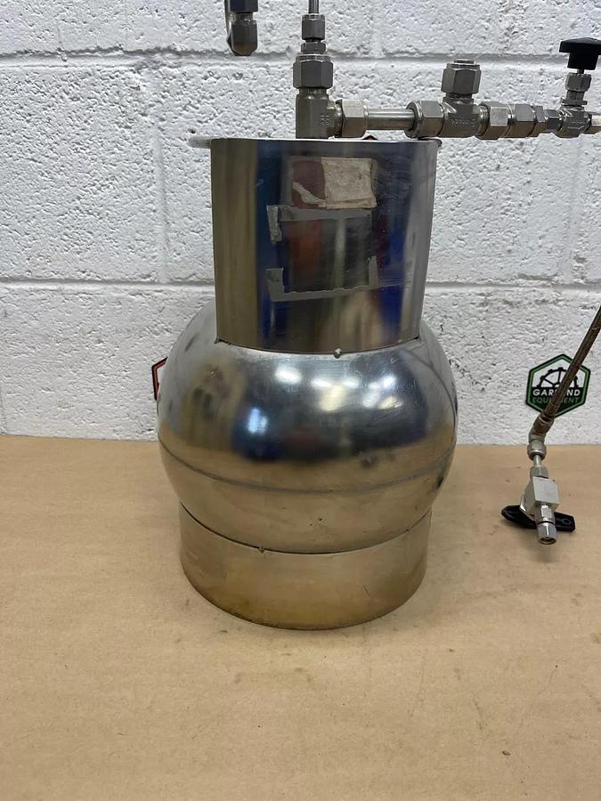 Used 6 Liter Stainless Steel Pressure Vessel with Swagelok Attachments