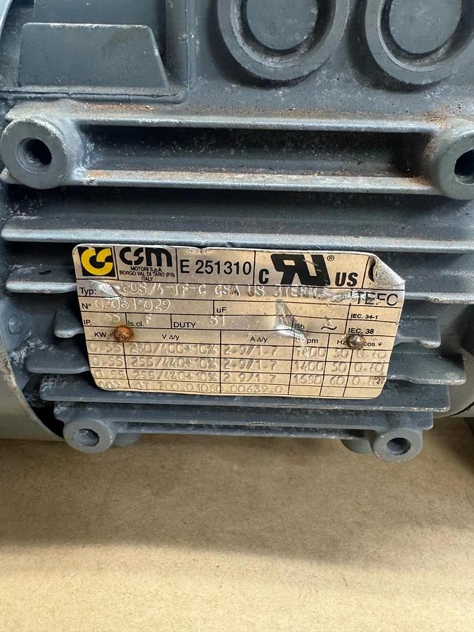 Used Rehfuss SS140WL-80S/4 N2-31.7/38.0/min & CSM .55 kW Motor @ 1680 RPM