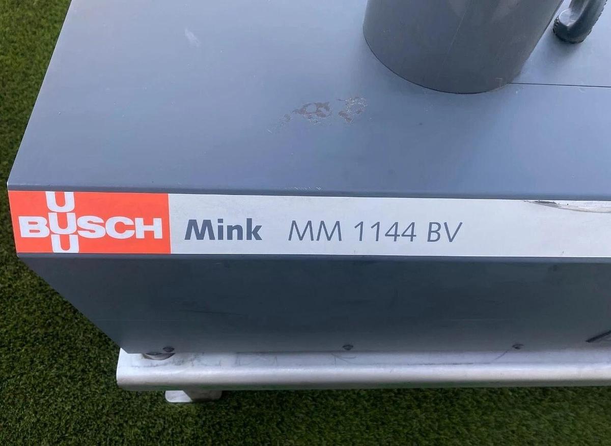 Used Busch Mink MM 1144 B V06 11XX Dry Claw Vacuum Pump, 3HP Baldor SuperE Motor
