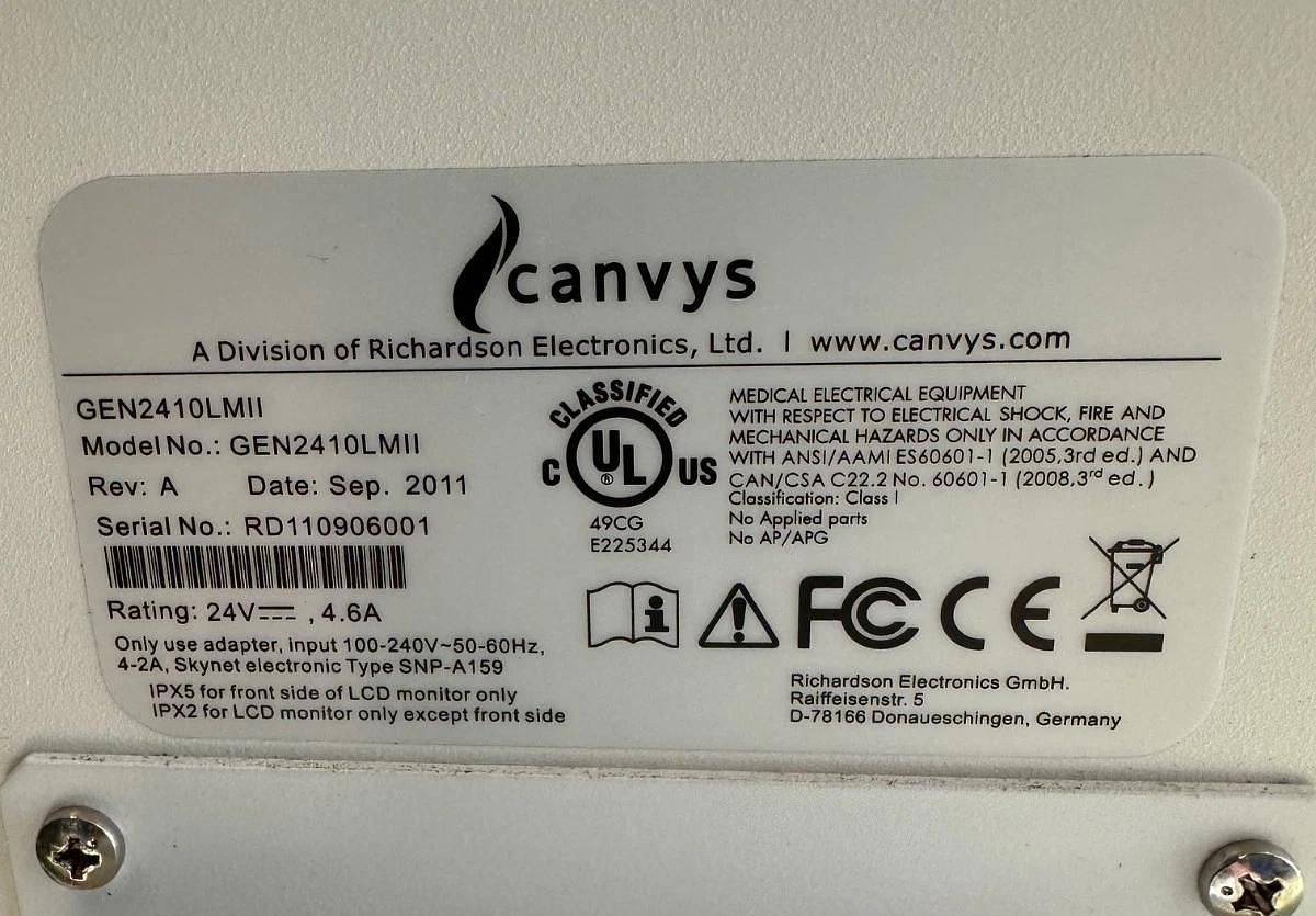 Used Canvys GEN2410LMII Medical Monitor *NEW*