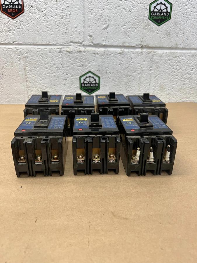 Used Mitsubishi NF30-SS 3P, 10A No-Fuse Breaker - Lot of 7