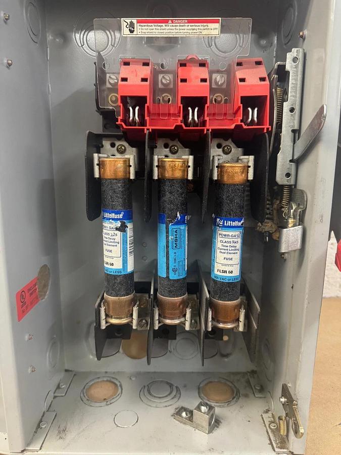 Used Siemens HF362 Heavy Duty Safety Switch, 60 Amps, 600 Volts