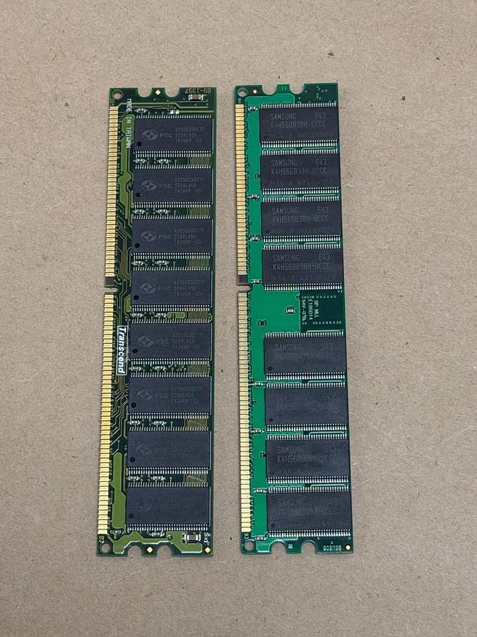 Used Transcend E186014 512MB DDR333 DIM 2.5-3-3 Ram - Lot of 2