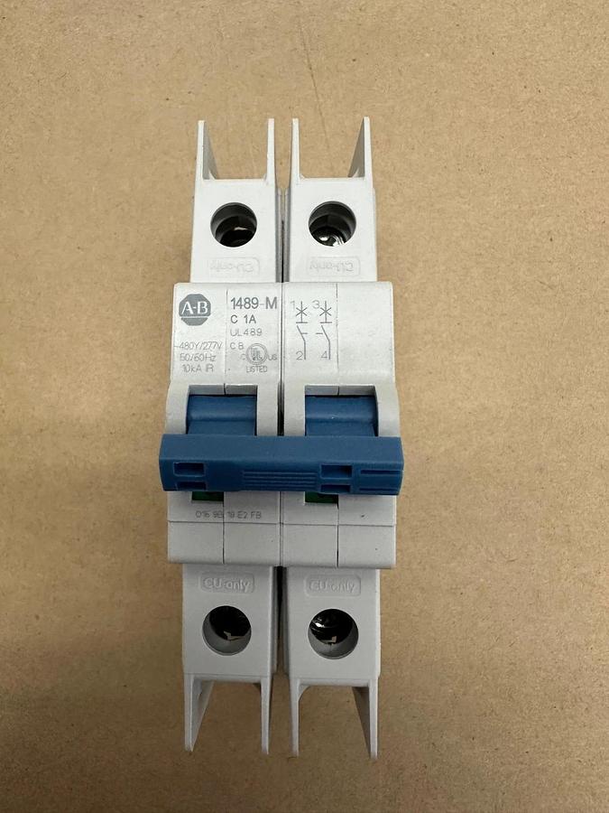 Used Allen Bradley 1489-M2C010 Ser D 2 Pole 1A Circuit Breaker *NEW*