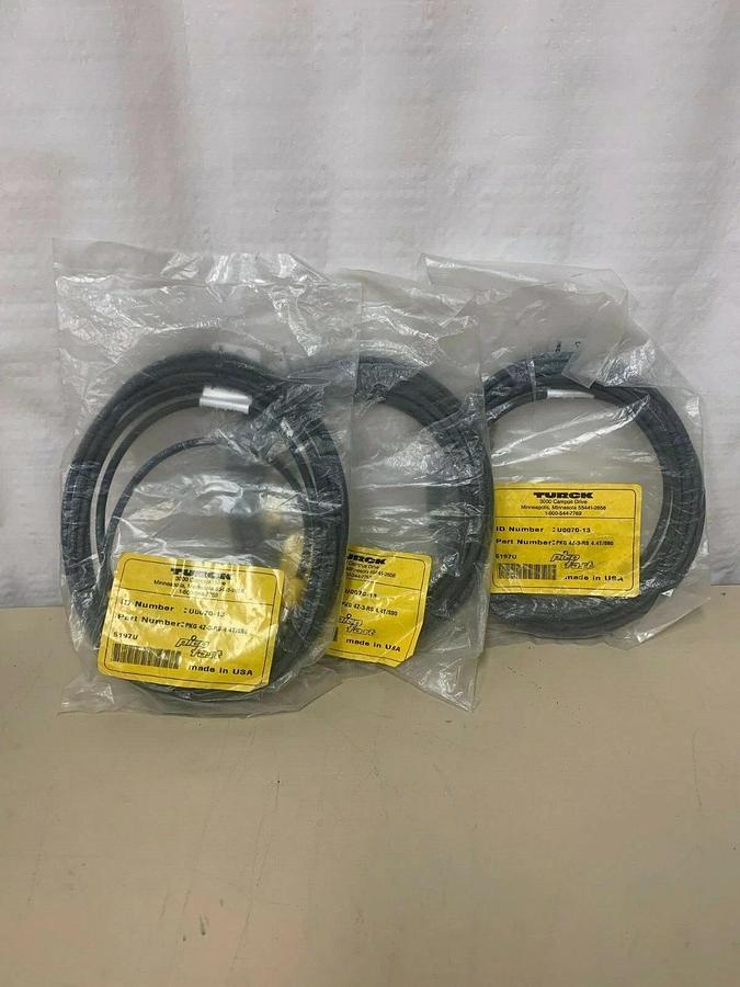 Used Turck PKG 4X-3-RS 4.4T/S90 Cord set (lot of 3)