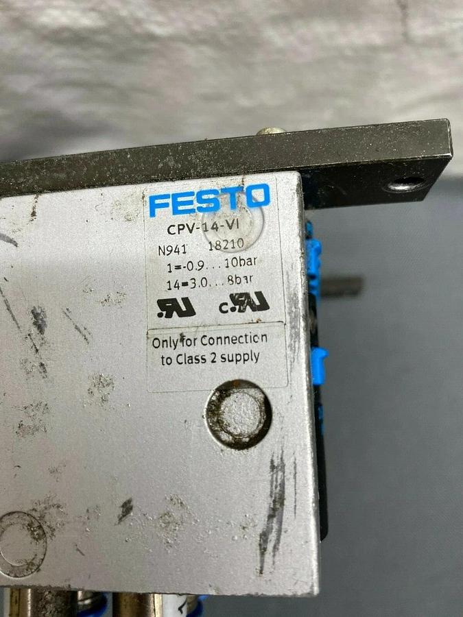 Used Festo CPV-14-VI Pnuematic Manifold with Solenoid Valves