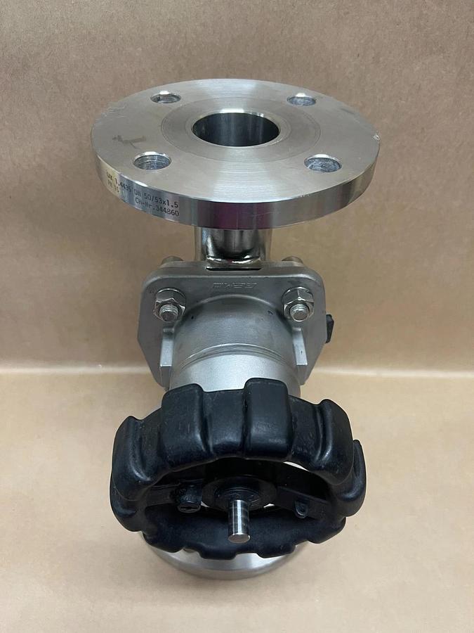 Used Gemü DN50 316L Sanitary Diaphragm Valve Assembly, 4" 150# Flanged