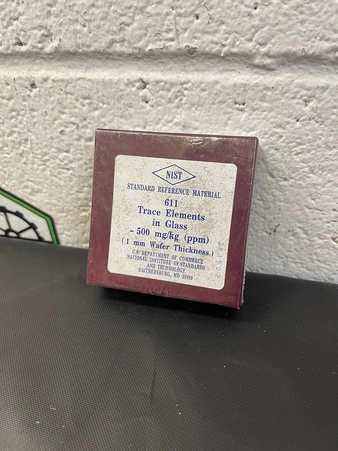 Used NIST 611 Trace Elements in Glass, 500 mg/kg (1mm Wafer Thickness)