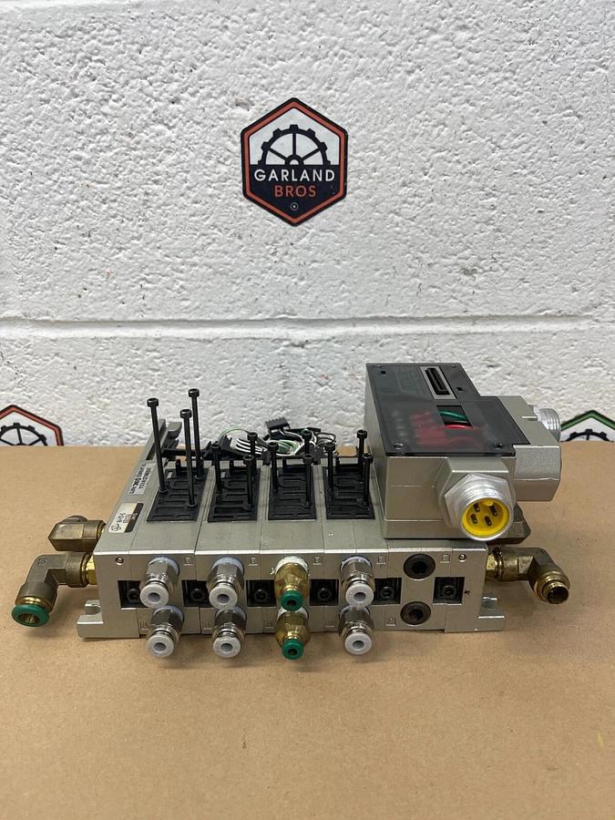 Used SMC IN313-DN1, 4 Block Serial Transmission System Pneumatic Manifold - PARTS