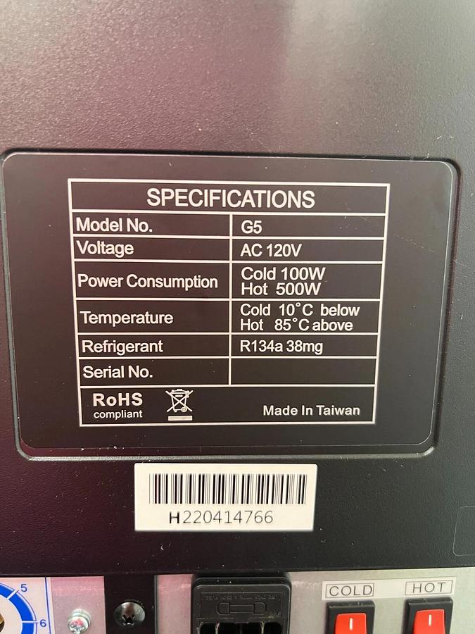 Used Global Water G5 Hot Cold Bottleless Water Cooler