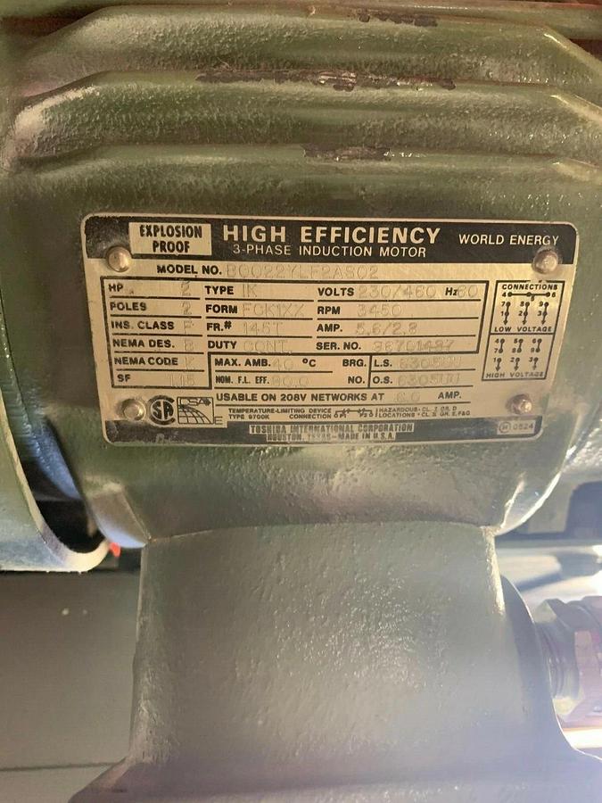 Used Myers LB775-2-2600 Mixer with Toshiba 2HP 230/460V 3450 RPM 3PH Motor