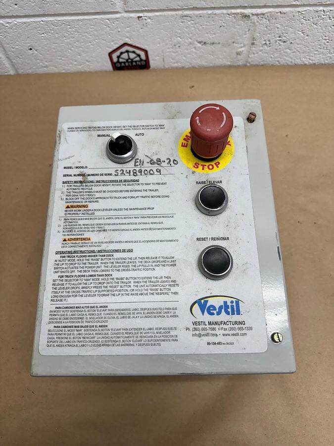 Used Vestil EH-68-20 Electric Dock Leveler Control Box