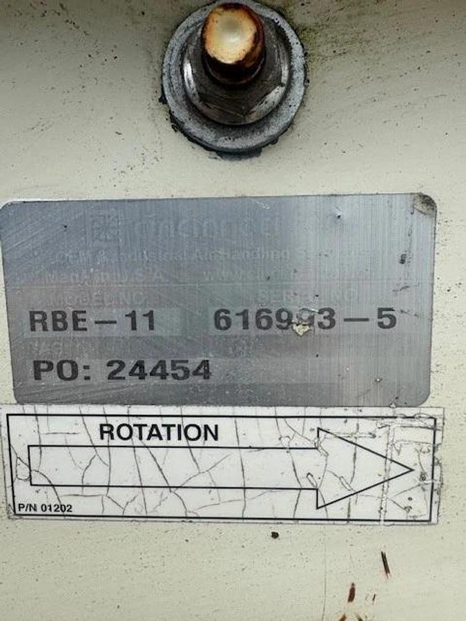 Used Cincinnati Fan RBE-11 Industrial Air Handling Specialism, Baldor 25Hp @ 1760 RPM