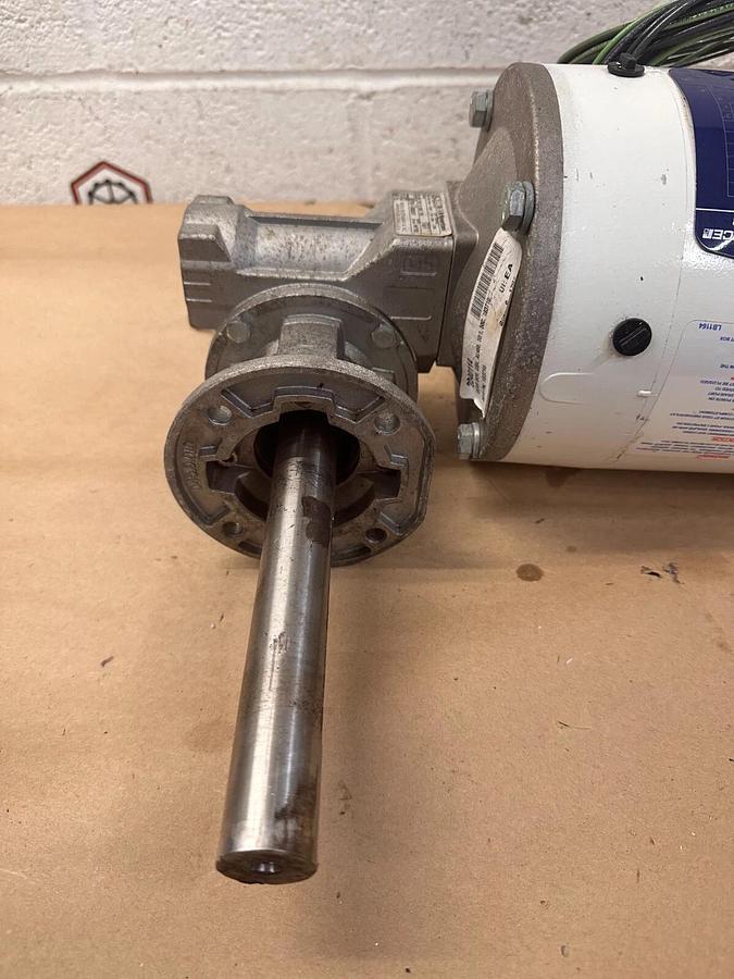 Used Baldor Reliance VWDM3538 0.5hp 230/460V 1.6/.8A Washdown Duty Motor, Gear Box