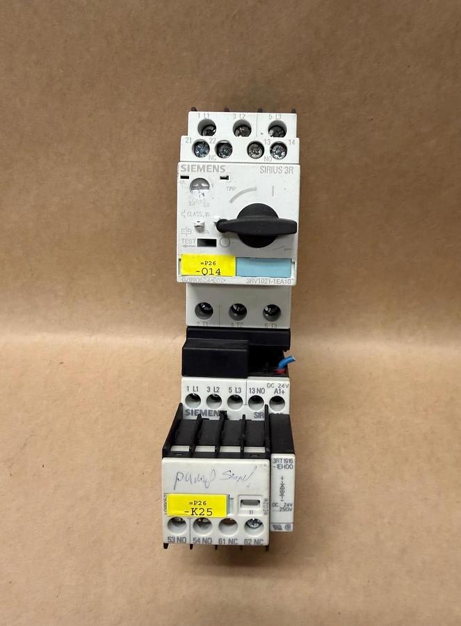 Used Siemens 3RV1021-1EA10 Circuit Breaker w/ 3RT1015-1BB41 Contactor