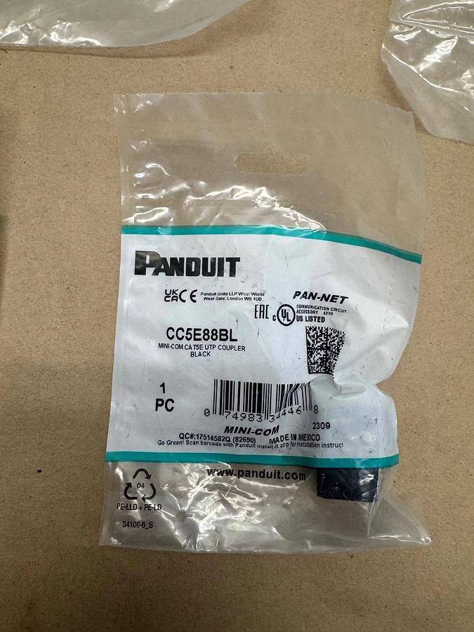 Used Panduit Cable Allotment (3) Cables (2) Couplers *FACTORY SEALED*