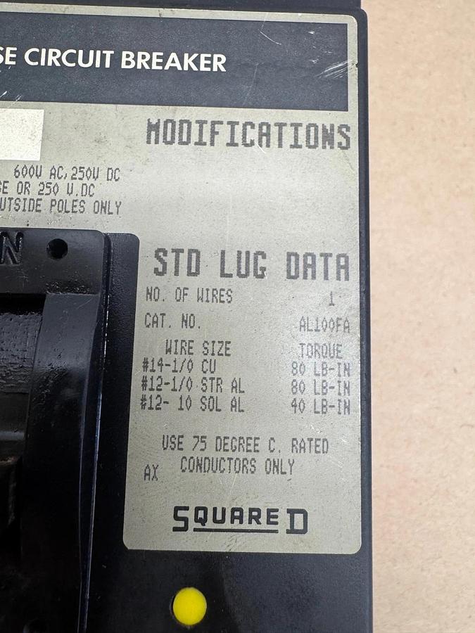 Used Square D FAL36045 45A 3 Pole Circuit Breaker