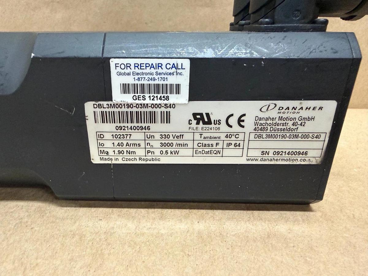 Danaher DBL3M00190-03M-000-S40 Servo Motor *NEW*