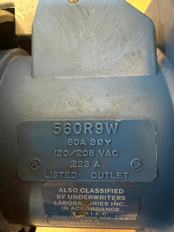 Used Hubbell 560R9W Pin and Sleeve Receptacle 60A