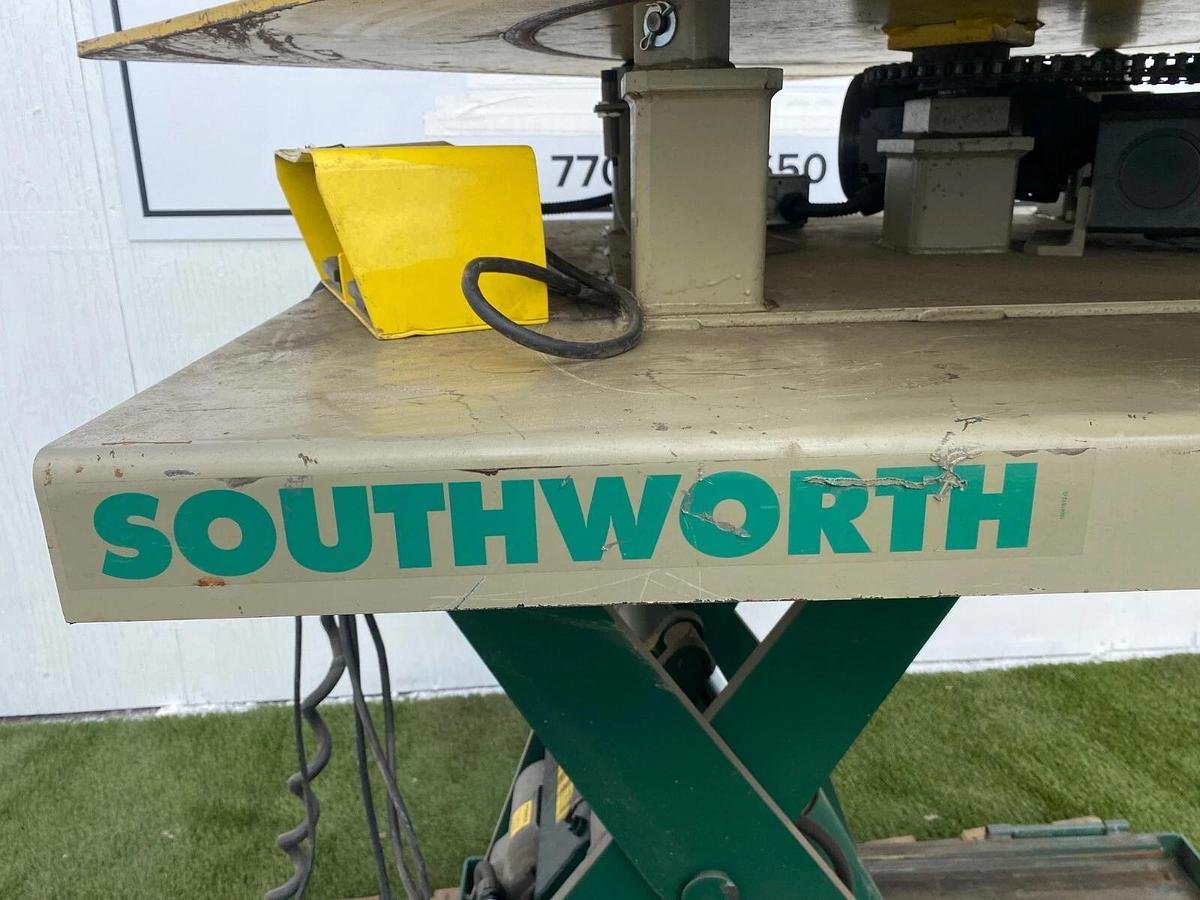 Used Southworth LS2-36 Scissor Lift Table 46”x54” Top, Rotates Clockwise 1400 lb Lift