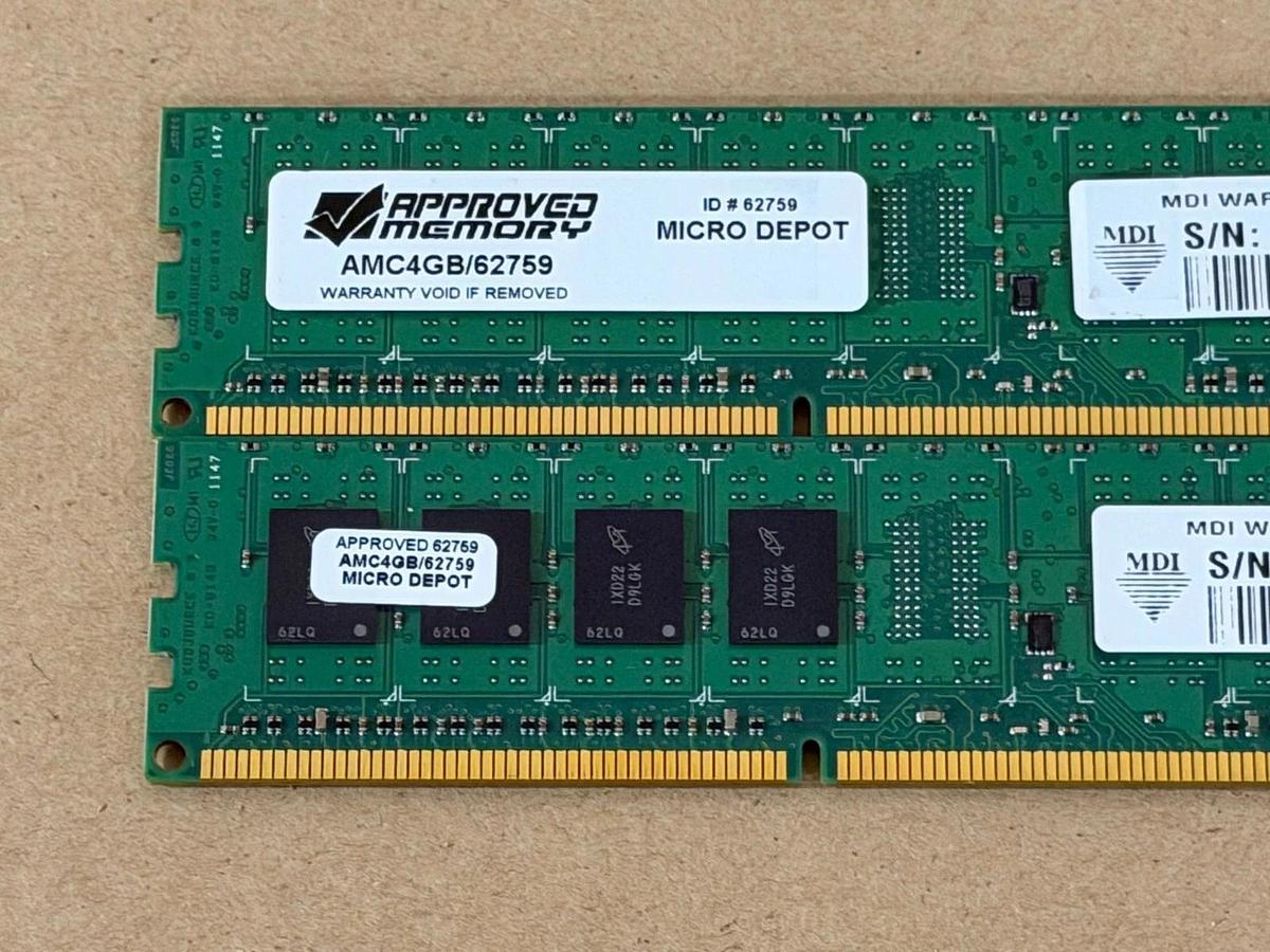Used Micro Depot AMC4GB/62759 Desktop Ram - Lot of 2
