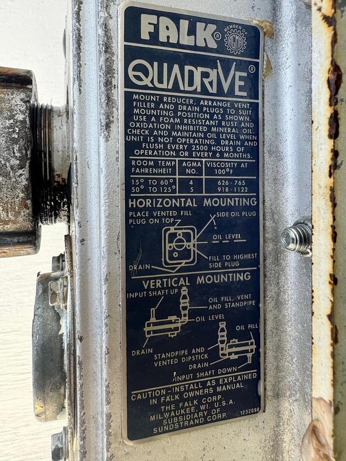 Used Falk 4115J25C Quadrive, Ratio 24.82:1, Toshiba B0024FLF2AMH03, 2 HP @ 1735 RPM