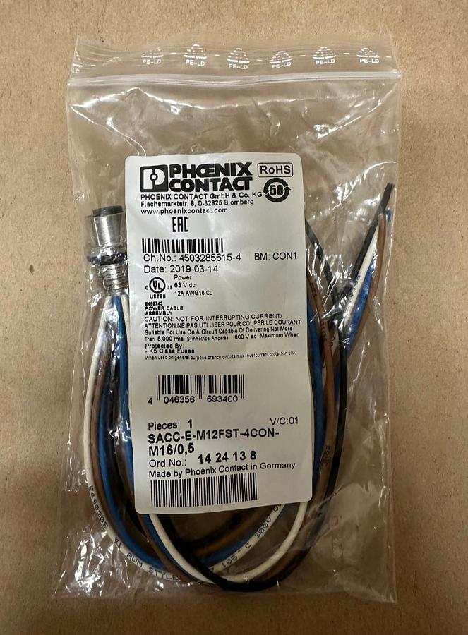 Used Phoenix Contact SACC-E-M12FST-4CON-M16/0.5 Front Mounting Device Connector