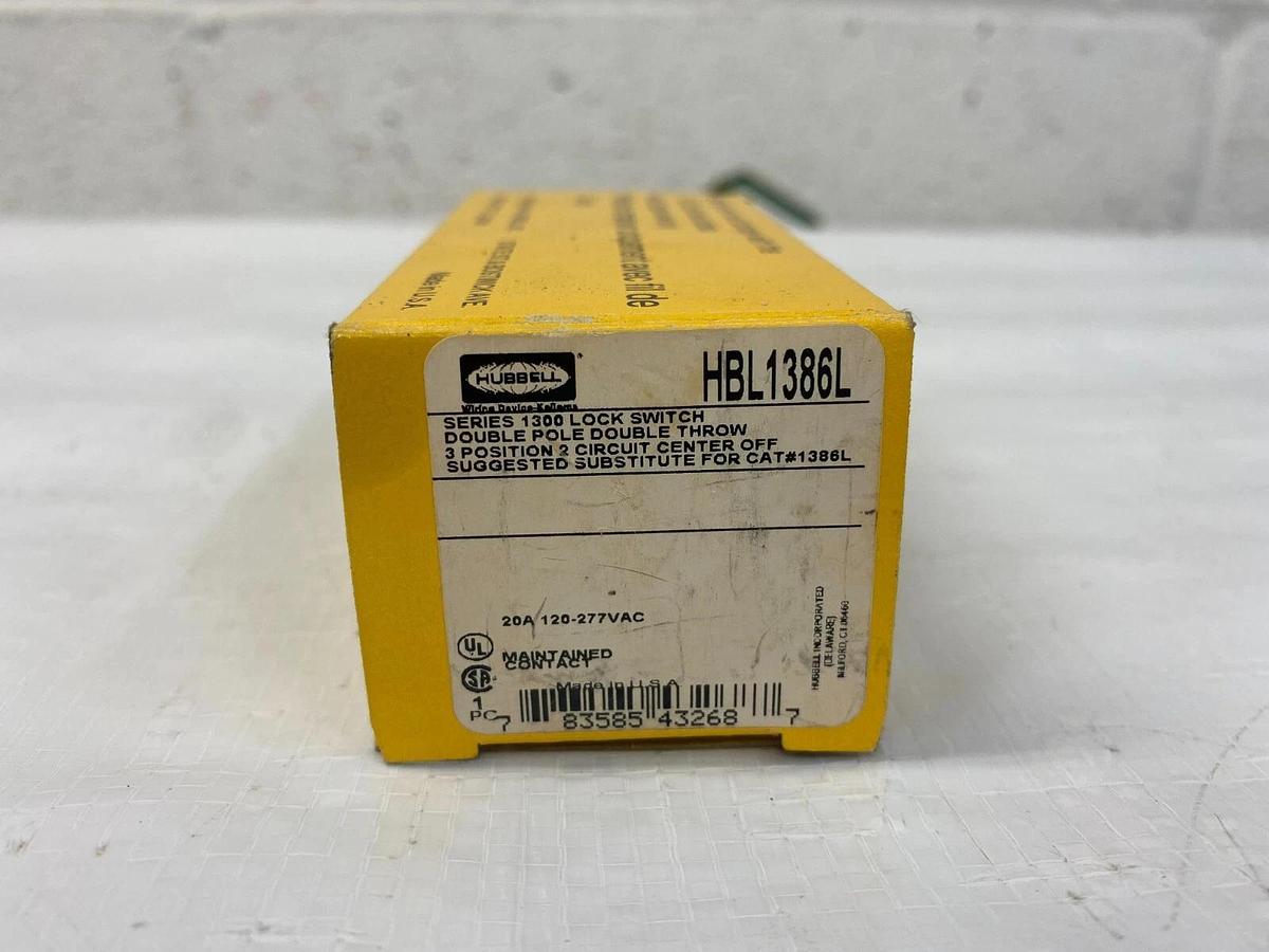 Used Hubbell HBL1386L Series 1300 Lock Switch Double Pole