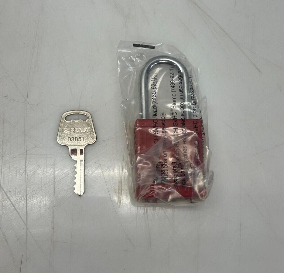 Used Brady 38ST SD Plastic Red Padlock