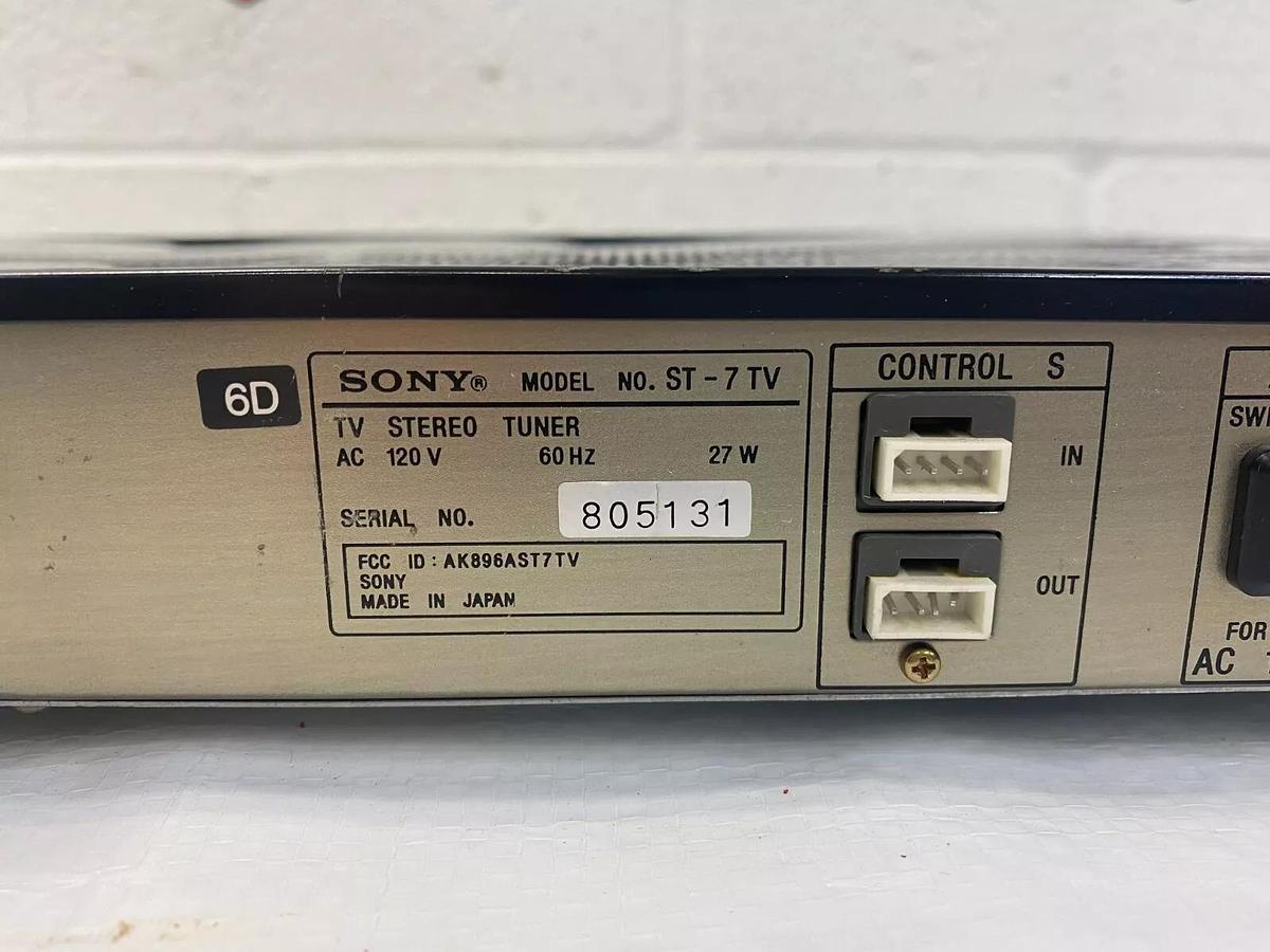 Used Sony ST-7TV ser no: 805131 TV Stereo Tuner Multichannel TV Sound AC 120V 60Hz