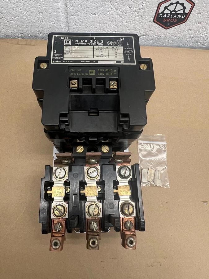 Used Square D 8536 Type SE0 1, NEMA Size 3, 600VAC Max Starter