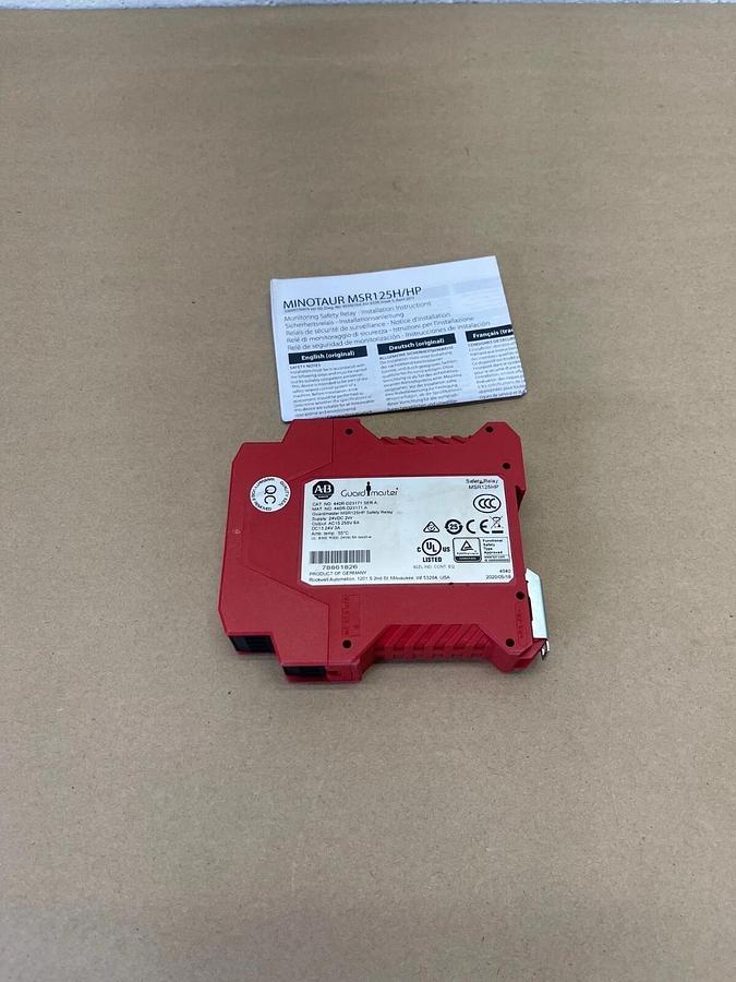 Allen-Bradley 440R-D23171 Safety Relay Ser A Guard Master MSR125HP, 24VDC 2W 6A