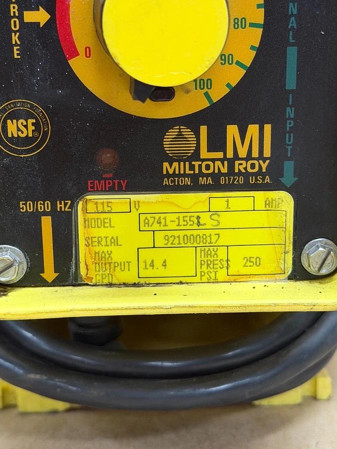 Used LMI Milton Roy A741-155LS Metering Pump