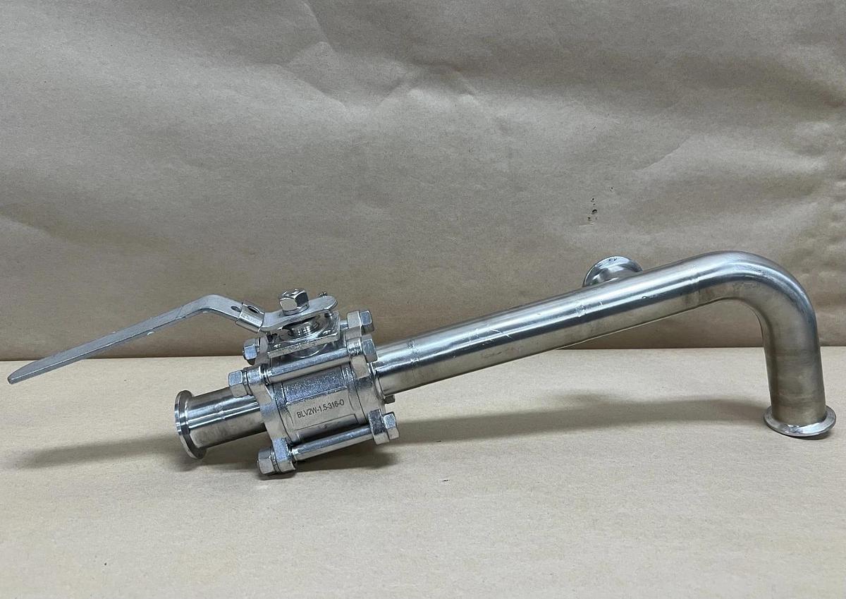 Used Steel & O'Brien BLV2W-1.5-316-0 1.5" Sanitary CF8M (316) Ball Valve Assembly