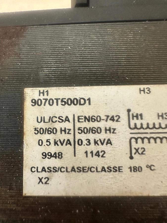 Used Square D 9070T500D1 Industrial Control Transformer