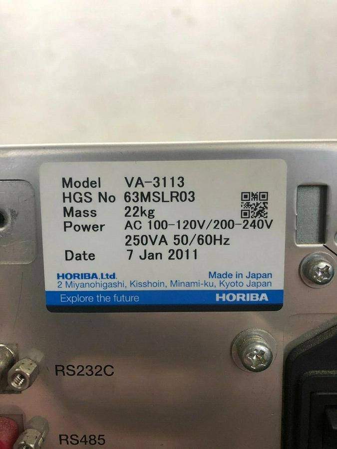 Used Horiba VS-3000 Sampling Unit w/ VA-3113 Gas Analyzer
